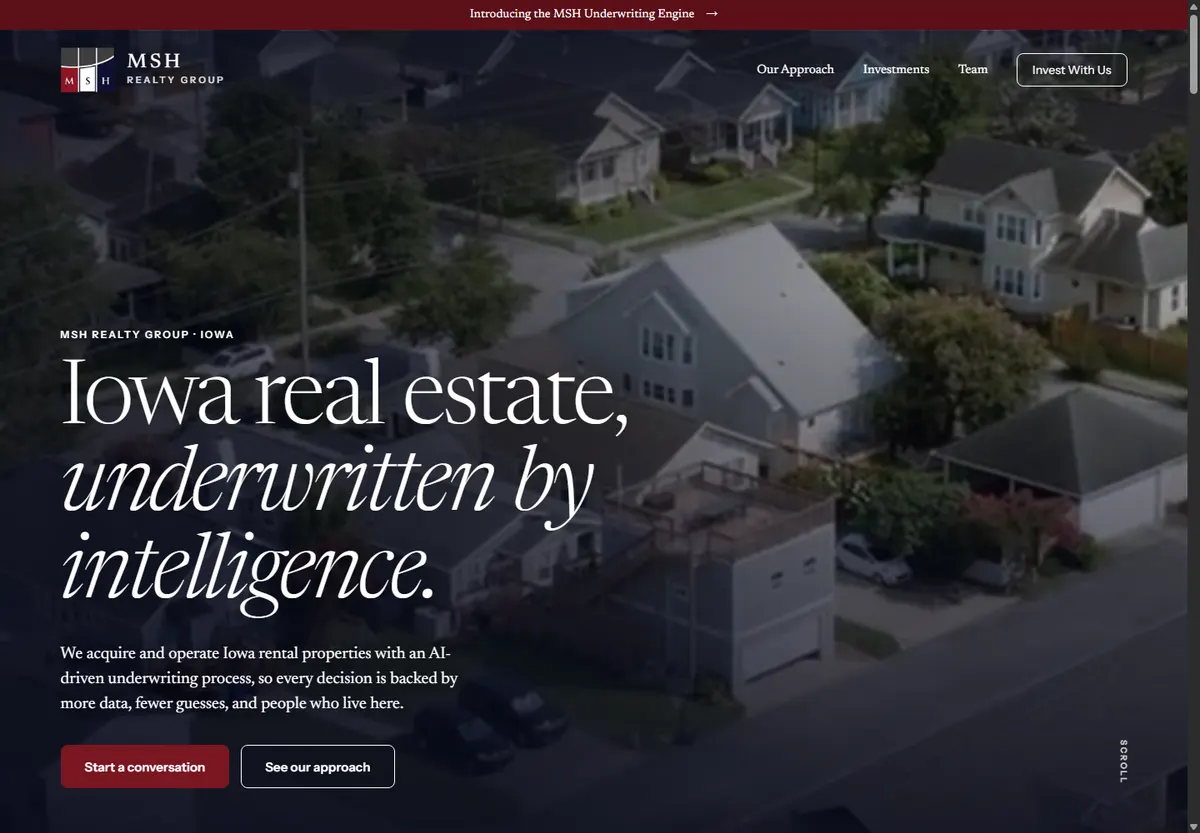 MSH Realty Group website homepage